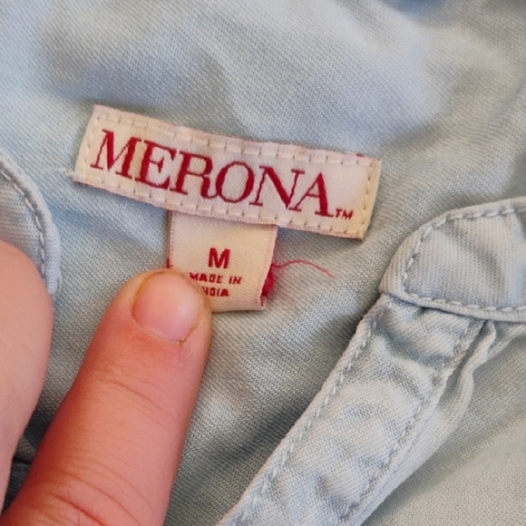 Merona Sky Blue Button Down Dress - Picture 2 of 3